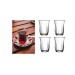 Cam Çay Bardağı Dört Adet Klasık Sade  5,6X5,6X7,5Cm