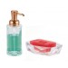 Cam Sıvı Sabunluk Ve Akrilik Sabunluk 2 Li Banyo Seti