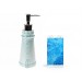 Sıvı Sabunluk Ve Diş Fırçalık 2 Li Banyo Seti,Deniz Feneri Ve Mavi Çiçekli