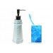 Sıvı Sabunluk Ve Diş Fırçalık 2 Li Banyo Seti,Deniz Feneri Ve Mavi Çiçekli