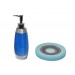 Sıvı Sabunluk Ve Sabunluk 2 Li Banyo Seti,Gri Mavi Ve Örgü