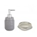 Sıvı Sabunluk Ve Sabunluk 2 Li Banyo Seti,Taşlı Gümüş