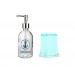 Sıvı Sabunluk,Diş Fırçalık 2 Li Banyo Seti,Gemici Çıpası Ve Buz Mavi