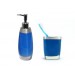 Sıvı Sabunluk,Diş Fırçalık 2 Li Banyo Seti,Gri Mavi  