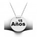 Kuyumcudukkani  "Anos 15" Yazılı Gümüş Madalyon Kolye