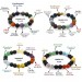 Küre Kesim Multicolor Doğaltaş Kombinli Aile Başarı Bilekliği(4'Lü Set)