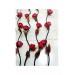5 Adet 160 Cm Kırmızı 15 Çiçekli 5 Tomurcuklu Siyah Uzun Dal