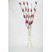 60 Cm Desenli Krem Vazo 5 Adet Kırmızı Üzüm Çiçekler
