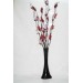60 Cm Desenli Uzun Siyah Vazo 10 Adet Kırmızı Mor Üzüm