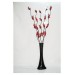 60 Cm Siyah Desenli Vazo 5 Adet Kırmızı Üzüm Çiçekler