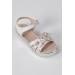 Çiçekli Beyaz Kız Çocuk Sandalet Lpy-21Y1-038