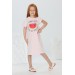 Karpuzlu Pembe Kız Çocuk Elbise Zn-Ss-145