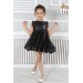 Shine Kurdelalı Black Leather Kız Çocuk Abiye Elbise Lp-23Sum-013