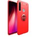 Xiaomi Redmi Note 8 Kılıf Ravel Yüzüklü Silikon Kırmızı