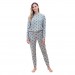 Eros Sıfır Yaka Yıldız Desen Bilekli Bayan Pijama Takım