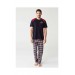 Mod 3240 Ekose Altı Kareli Penye Kısa Kol Erkek Pijama Takım
