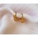 Xuping Jewelry Pembe Zirkon Taş Sallantılı Top Altın Kaplama Küpe