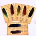 Antik Tüy Divit Kalem Sanatsal Yazma 6 Farklı Kalınlıkta Değişebilir Uç 1 Set Mor Renk