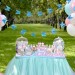 Düğün Doğum Günü Parti Dekoru Kağıt Kelebek Dizesi Mavi Renk
