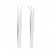İkili Cımbız Seti Paslanmaz Çelik Beyaz Renk Düz Ve Kavisli Model