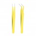 İkili Cımbız Seti Paslanmaz Çelik Sarı Renk Düz Ve Kavisli Model