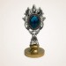 Kraliyet Mavi Taşlı Döküm Metal Mum Mühürü Sapı Antik Gümüş