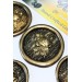 Mühürcüm Black Gold Ivy Roses 12 Adet 3D Hazır Kendinden Yapışkanlı Sticker Mühür Rm2111