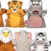 7 Parça Tox Safari Hayvanlar El Kukla Set , Eğitici Oyuncak