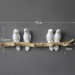 Cajuart Dekoratif Dörtlü Modern Duvar Askılık Dal Üstünde Kuş Duvar Dekor Askı