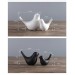 Cajuart İskandinav Tarz Dörtlü Kuş Biblo Siyah Beyaz Modern Süs