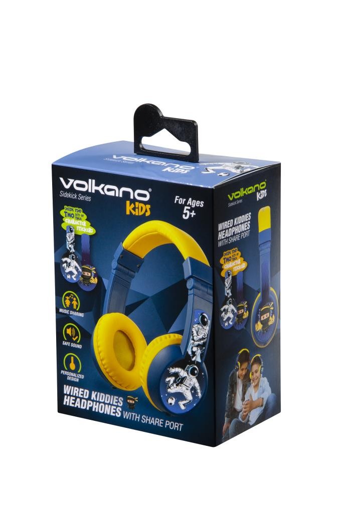 Çocuk Kulaklığı Katlanabilir Kablolu Stickerlı Volkano Kids Vk-2015-Ylbl