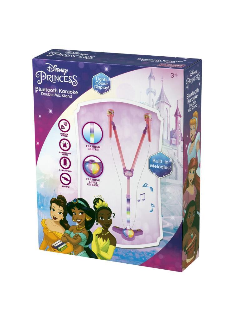 Disney Prensesler Ayaklı Çift Mikrofon Seti Karaokeli Işıklı Lisanslı 2 Mikrofonlu Dy-7541-Pr