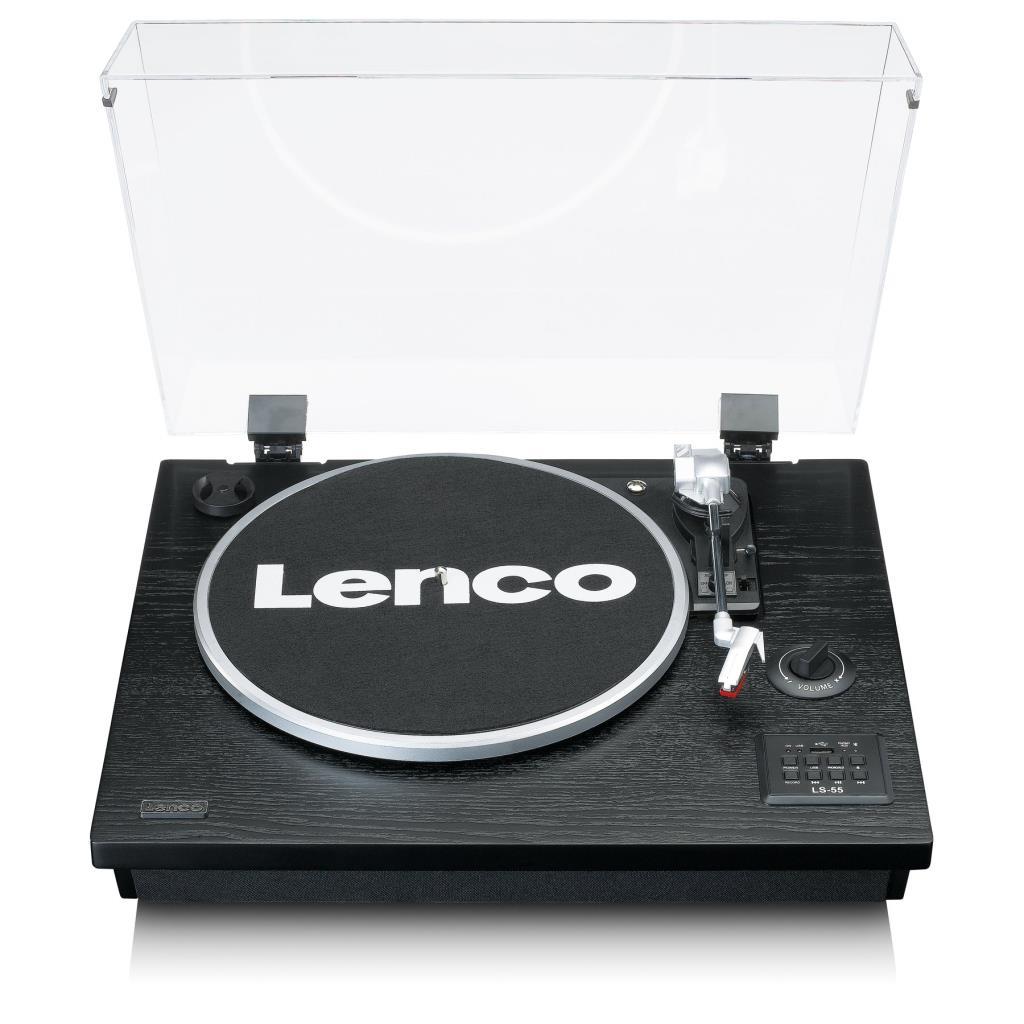 Lenco Ls-55 Siyah Ahşap Hoparlörlü Bluetoothlu Pikap Usbli Mp3E Kayıt Özellikli Plak Çalar