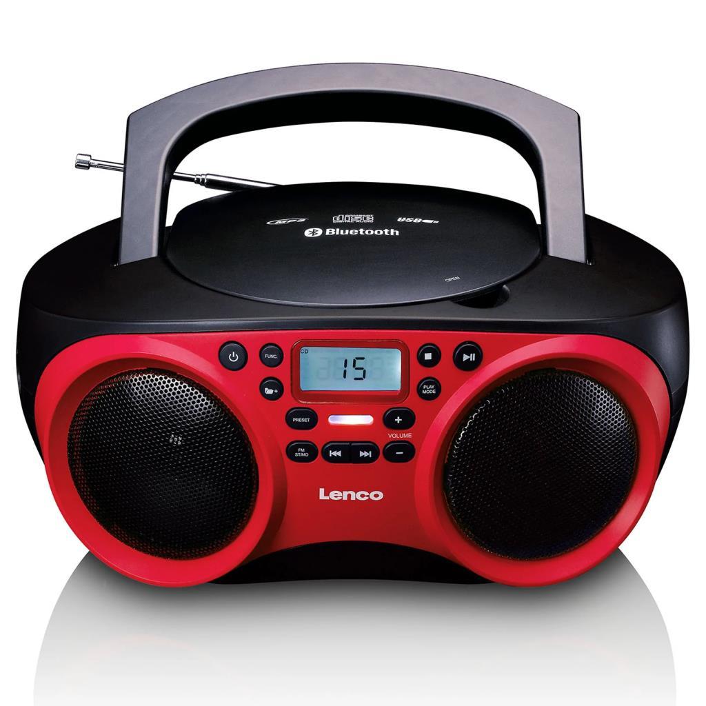 Lenco Scd-501 Kırmızı Taşinabi̇li̇r Müzik Seti Fm Radyo Bluetooth Özelli̇kli̇ Cd-Usb Oynatici - Kirmizi