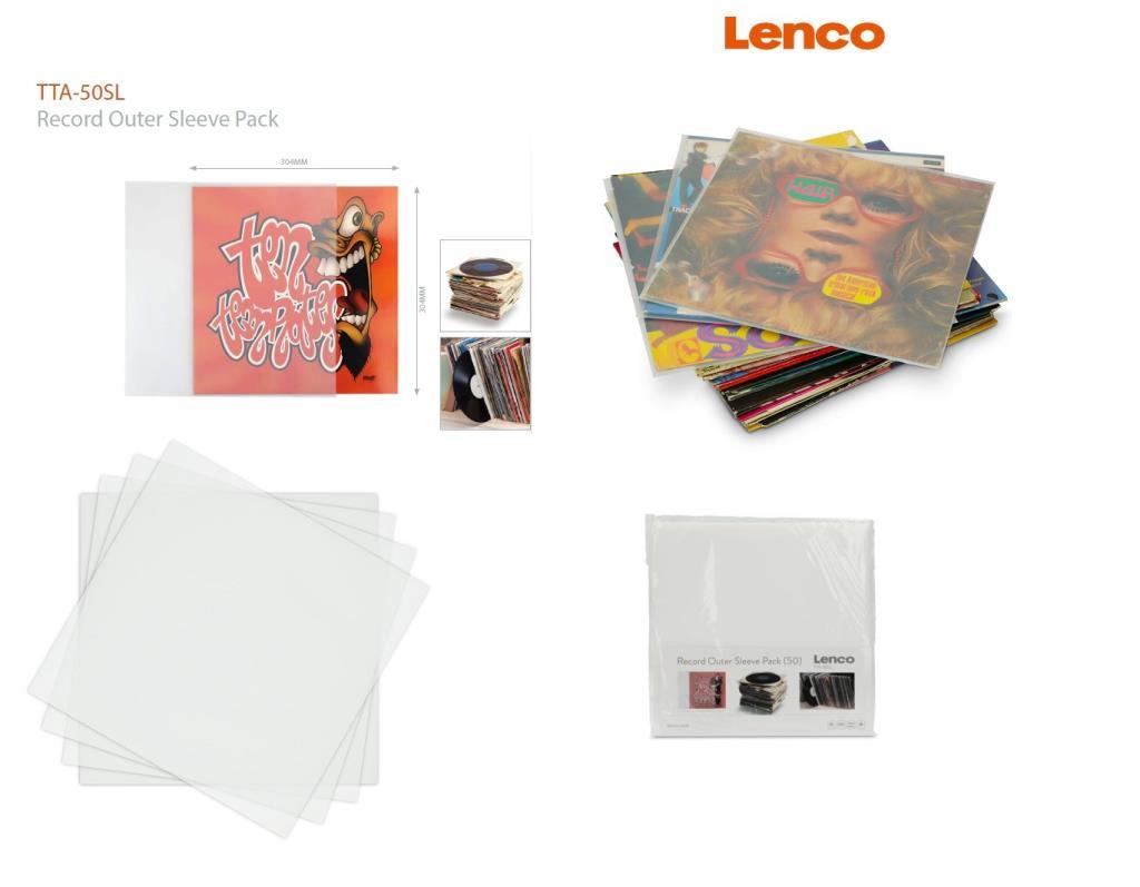 Lenco Şeffaf Plak Koruyucu Plak Saklama Kılıfı Plak Zarfı 50 Adet Tta-50Sl