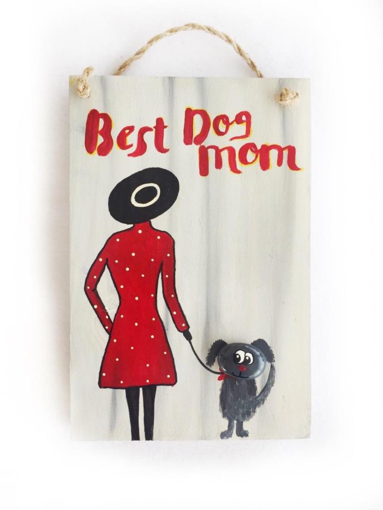 Best Dog Mom Anneler Günü Pano Red Dress