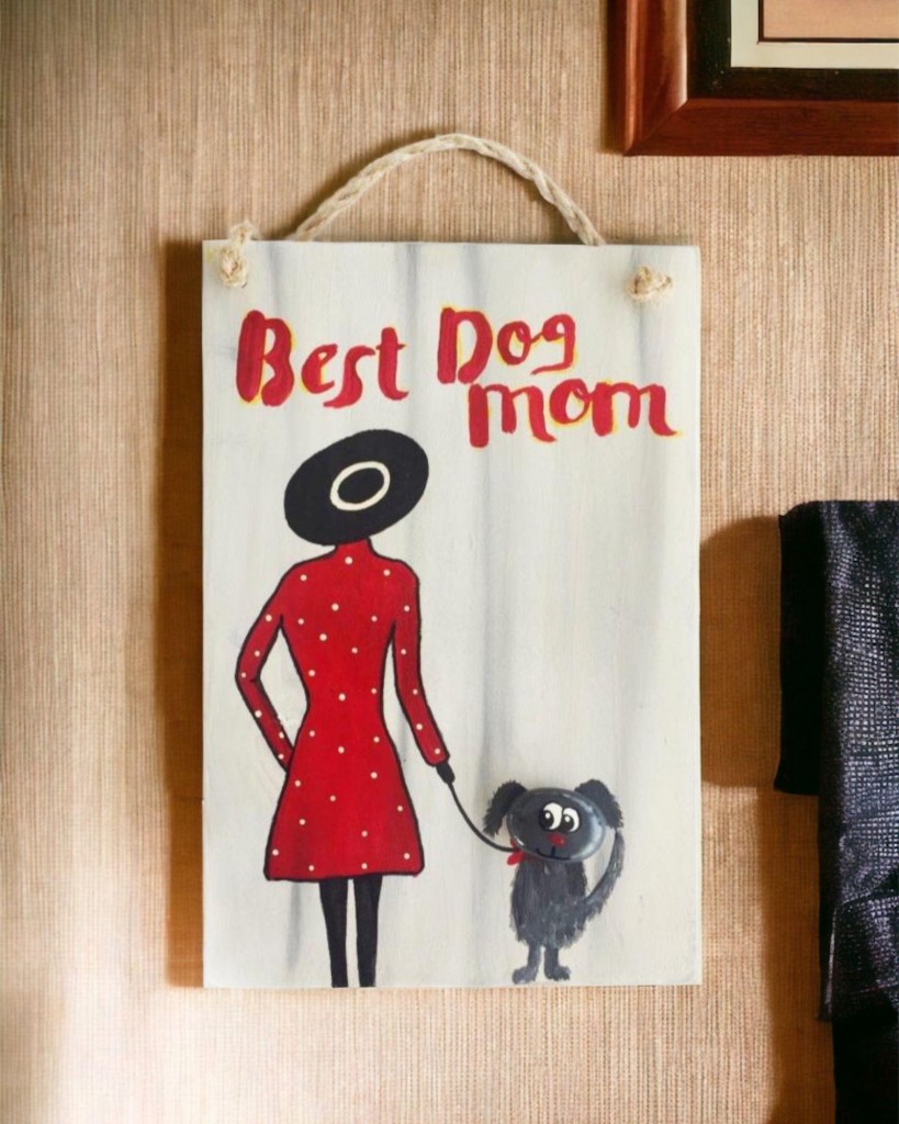 Best Dog Mom Duo Anneler Günü Pano Red Dress