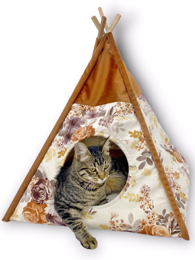 Tepee Thirtyfour Kedi Evi, Kedi Barınağı, Kedi Çadırı, Minderli Kedi Yatağı