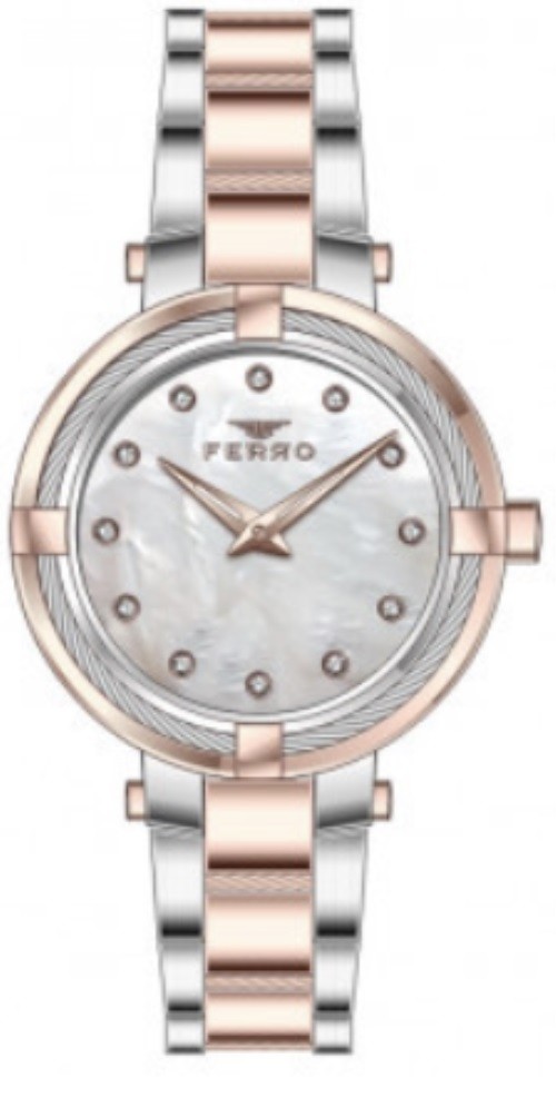 Ferro 32 Mm Rose Ve Gümüş Çelik Kordon Kadın Kol Saati F40097A-E F40097A-E