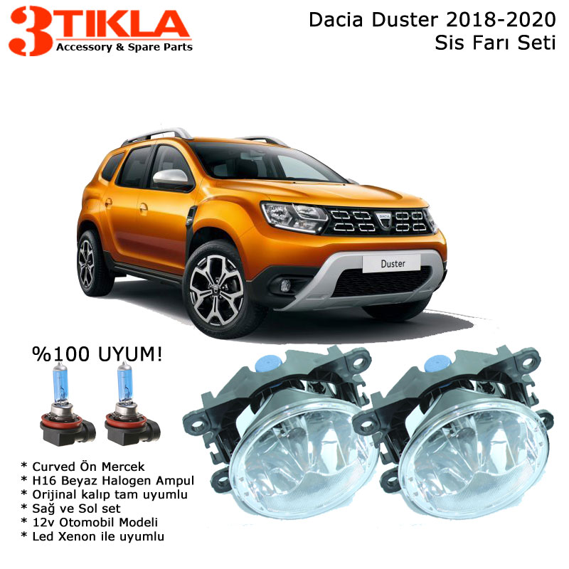 Dacia Duster 2018-2020 Beyaz Ampül Sis Farı Seti