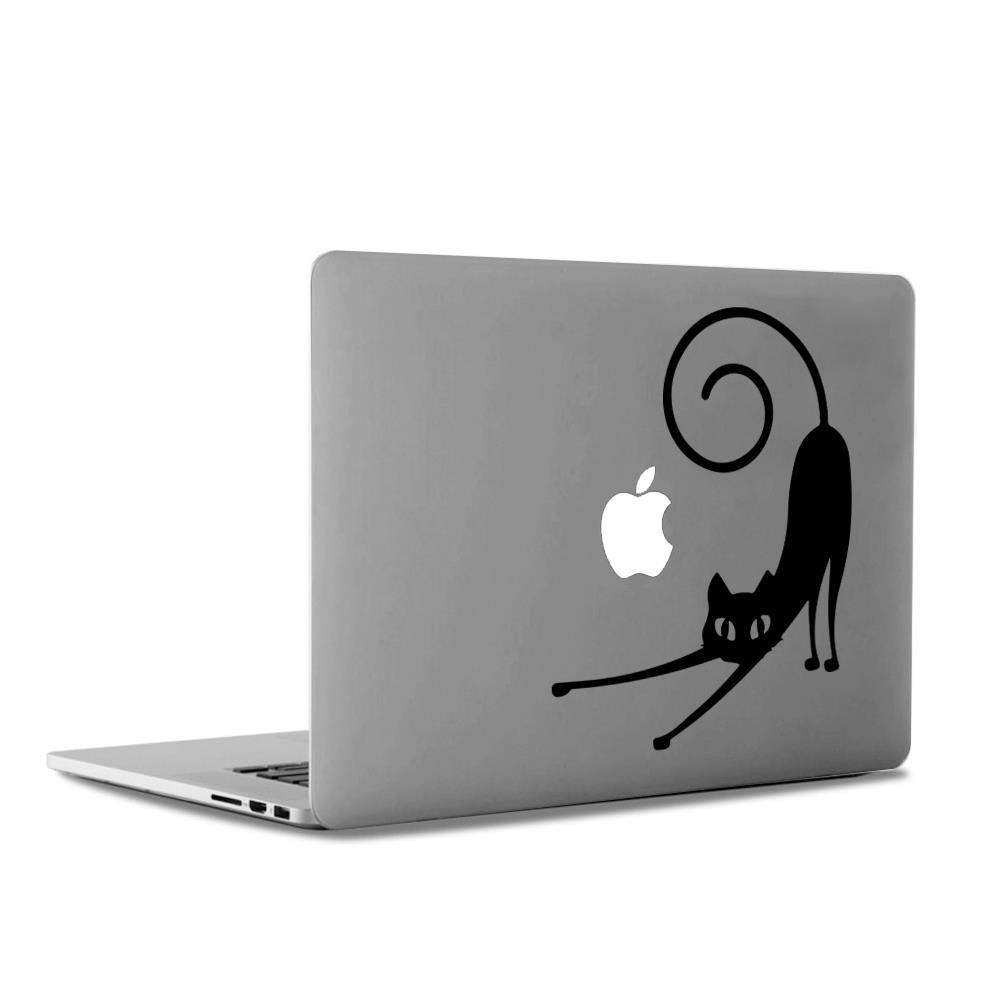 Sarmal Kuyruklu Sevimli Kedi Apple Laptop Sticker Etiket