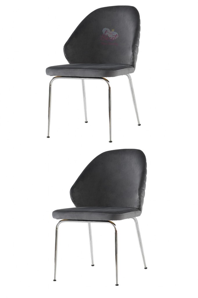 2 Adet Dolce Sandalye Metal Krom Sandalye Mutfak Salon Yemek Odası Sandalyesi