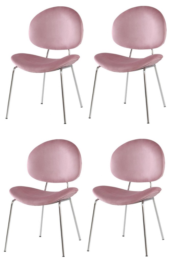 4 Adet Teo Sandalye Metal Krom Sandalye Mutfak Salon Yemek Odası Sandalyesi