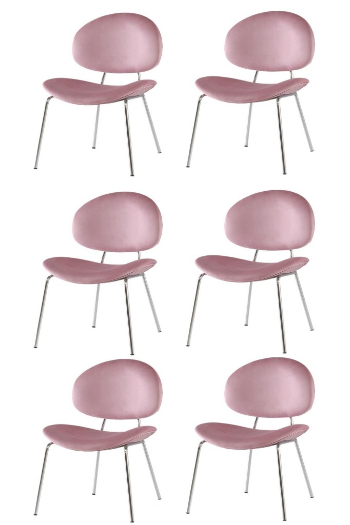 6 Adet Teo Sandalye Metal Krom Sandalye Mutfak Salon Yemek Odası Sandalyesi