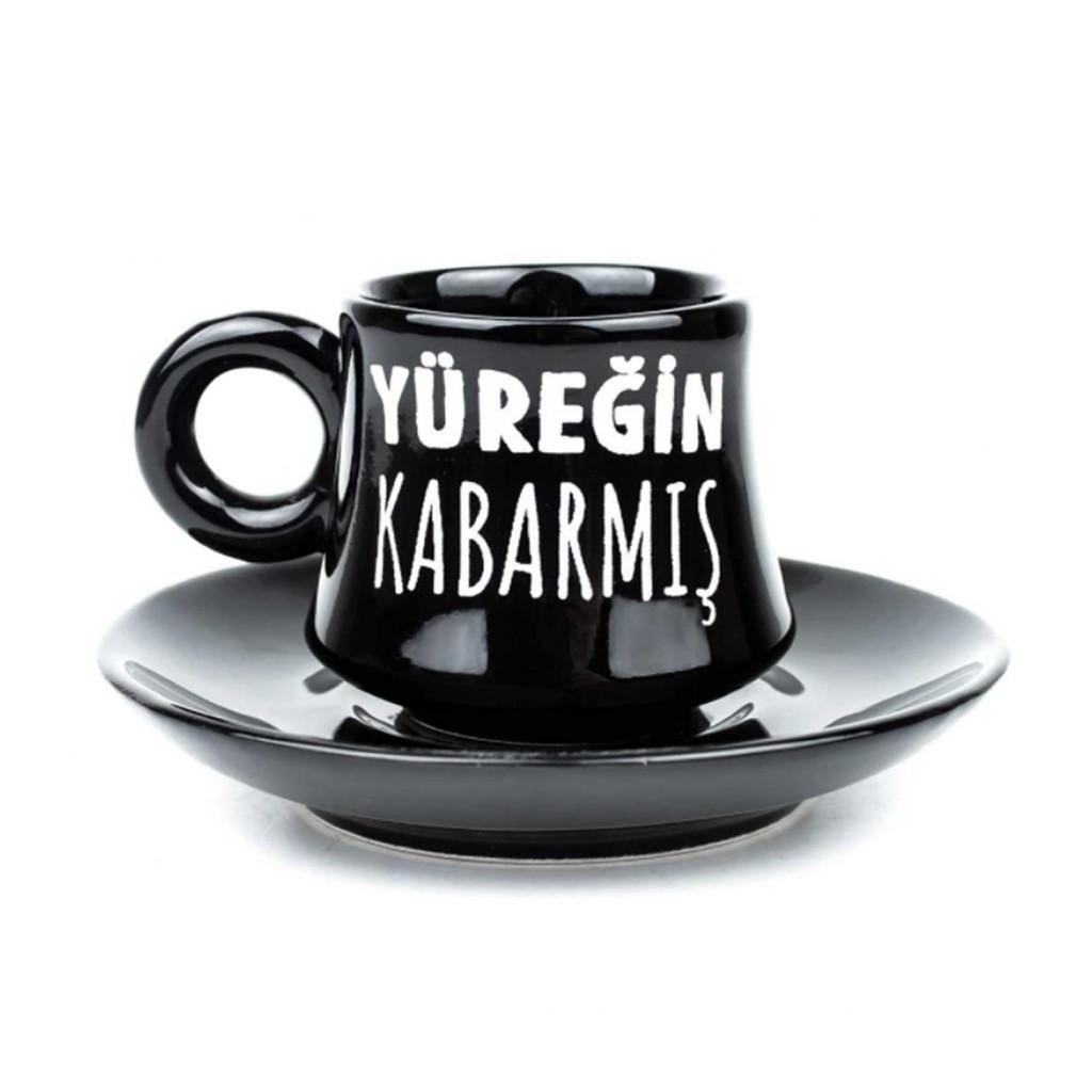 Si̇yah Yüreği̇n Kabarmiş Tasarim Türk Kahvesi̇ Fi̇ncani