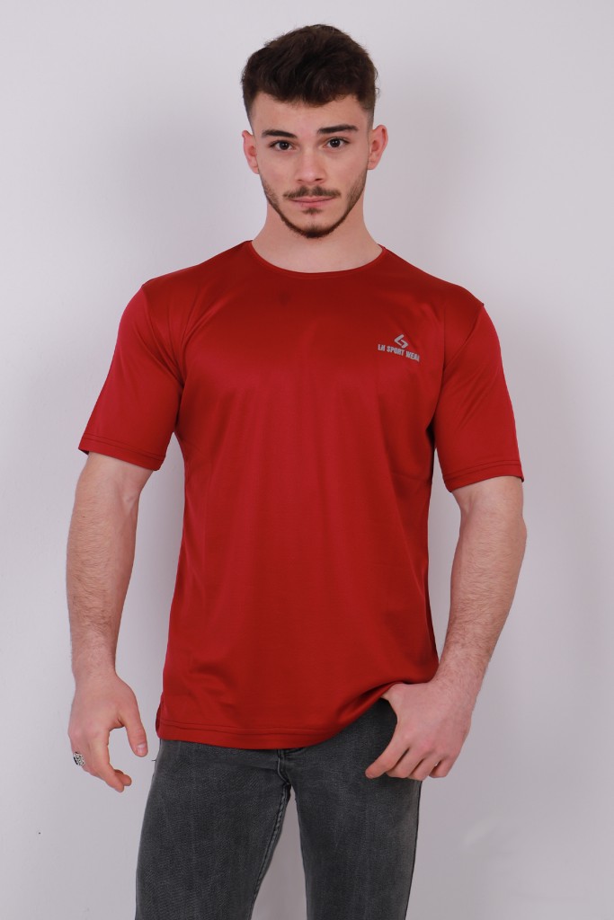 Erkek Mikro Polyester Performans Antrenman Sporcu T-Shirt - Bord
