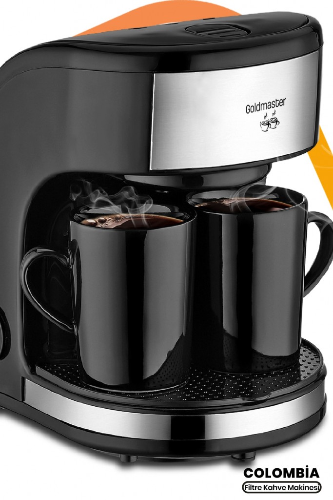 Goldmaster Colombia Yıkanabilir Filtreli Çift Kupalı Filtre Kahve Makinesi-By4303
