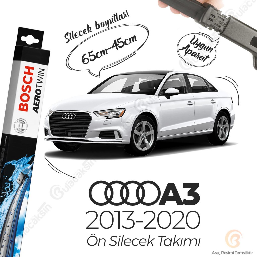Audi A3 Muz Silecek Takımı (2013-2020) Bosch Aerotwin