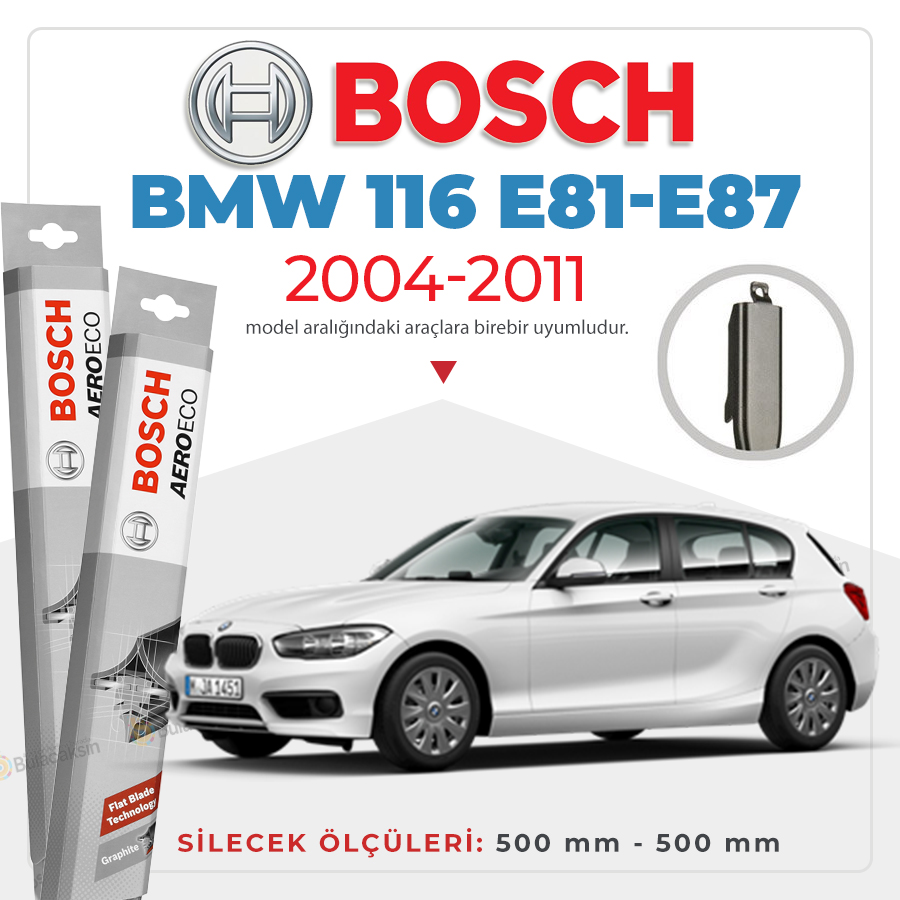 Bmw 116 (E81-E87) Muz Silecek Takımı (2004-2011) Bosch Aeroeco