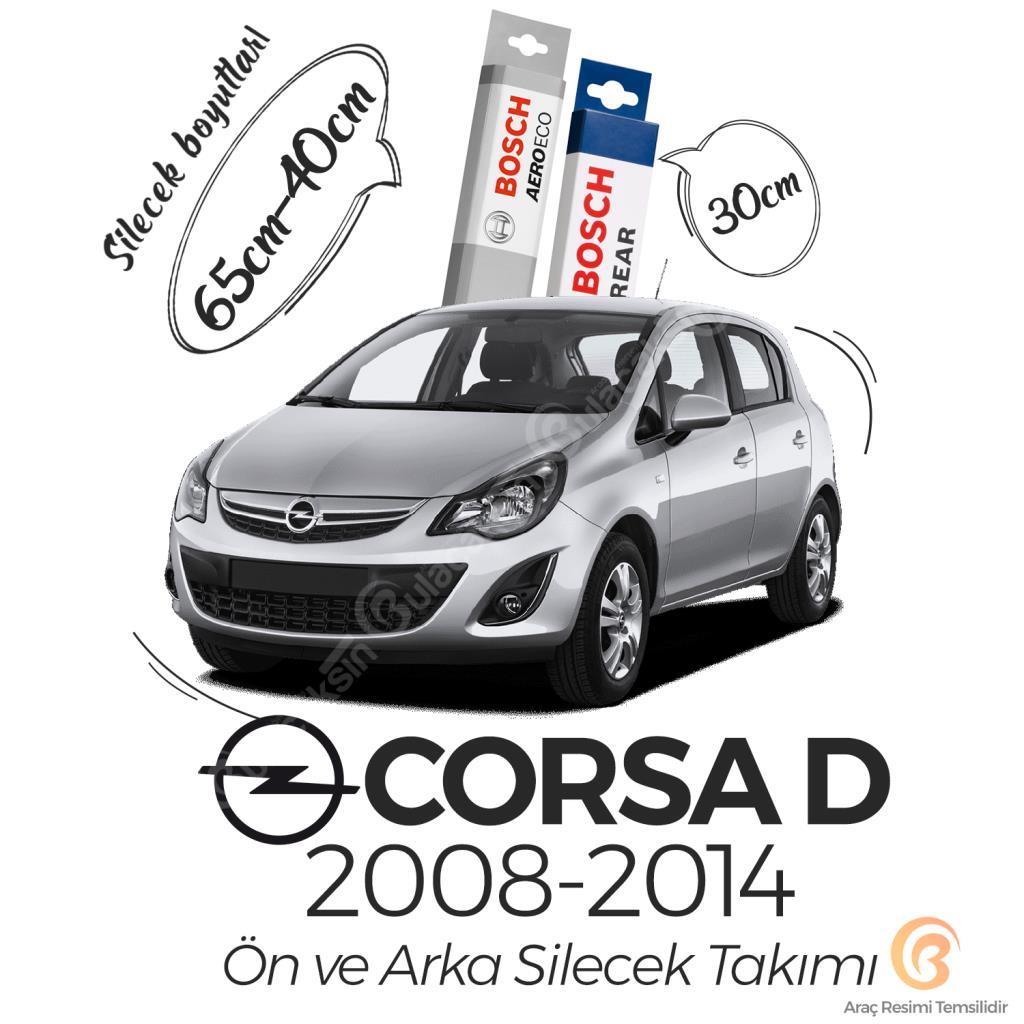 Bosch Aeroeco Opel Corsa D 2006 - 2014 Ön - Arka Silecek Seti